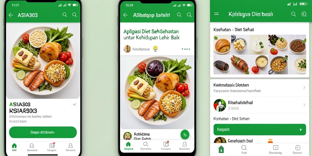 Tampilan antarmuka ASIA303 yang menarik untuk aplikasi Diet Sehat.