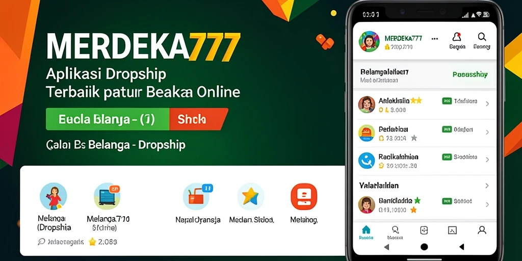 Antarmuka aplikasi MERDEKA777 yang memudahkan proses dropship.