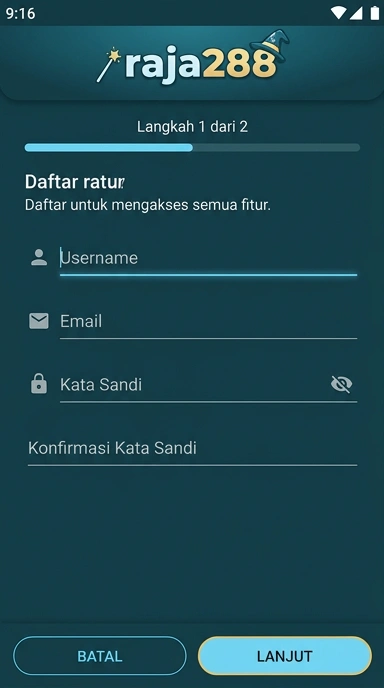 Tampilan halaman daftar raja288
