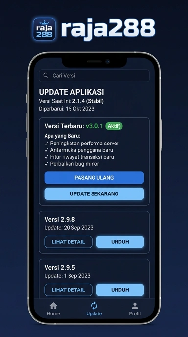 Tampilan riwayat versi raja288